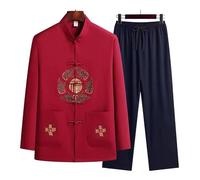 Leeonway Marciales Kung Fu Camisetas Tang,Traje Tang Uniformes De Kung Fu,Traje Hombre De Tai-Chi,Ligero Y Transpirable,Adecuado para Tai-Chi,Kung Fu Y Ocio