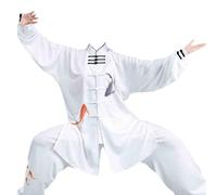 Leeonway Traje De Artes Marciales para Hombres,Kung Fu Ropa Unisex,Traje De Kungfu Tang para Hombre,CóModo Y Transpirable,Se Puede Usar En Interiores O Exteriores