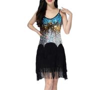 Leeonway Vestido de Baile Latino,Vestido de cóctel de salón para Mujer,Traje de Baile Sexy,Trajes de Baile latinoamericano para Mujer,Escote en V,para Salsa Tango Salón de Baile Samba Chacha
