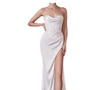 Leeonway Vestido de Dama de sin Hombros para Mujer,Vestidos invitada Bodas,Vestido de Dama de para Mujer,Elegantes Vestidos de Fiesta,Elegante,Elegante,Cuello en V