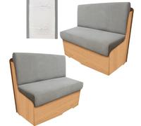 leepiya 2 Set RV Cushion Covers Elastic RV Seat Covers with 2 Backrest Covers 2 Bench Covers Machine Washable Universal Fit for Camper Cushion Covers Dinette Booth with 6 Anti Slip Straps Gray