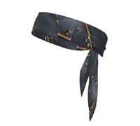 LEEPSS Corbata deportiva para la cabeza con diseño de hojas de plantas encantadas, cómoda, transpirable, moderna, unisex, adecuada para correr, yoga, fitness y otros deportes, color negro