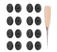LEEQ 15 juegos de botones de tope para cinturón de seguridad, hebilla antideslizante, no requiere soldadura, con mango de madera para cargar y descargar