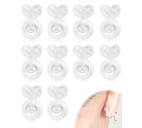 LEEQ 6 Pares Elevadores de pendientes para mujer, forma de corazón de silicona, Tuercas Hipoalergenicas Cierres Elevadores De Pendientes para Lobulos Caidos O Rasgados, Sujeta y Levanta Pendientes
