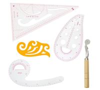 LEEQ 6pcs Regla métrica Francesa Set - Recortadora de Ropa Curva de plástico Regla de Costura Adecuada para Costura Confección Patrón Diseño Dibujo Elaboración de Plantillas