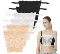 LEEQ Encaje para Mujer con Clip en Mock Camisole - Sujetador insertado superposición Panel de Moda Chaleco,Chaleco con Panel superpuesto,Camisola simulada con Clip(6 Piezas)