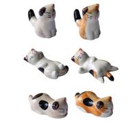 LEEQ Palillos de Cerámica Descanso - 6 pcs Gato de Palillos Titular Cuchara Tenedor Cuchillo Vajilla Soporte para Regalo de Cocina Casera Vajilla y Adornos Artesanales