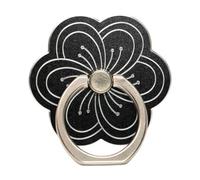 LEEQ Soporte de Agarre para Anillo de Dedo de Flor Negro,Soportes para Anillo de teléfono Celular,Soporte de Dedo Universal Anillo de Metal,Soporte de teléfono Compatible con teléfonos Inteligentes