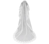 LEEQ Velo de Novia de Una Capa Largo Catedral Nupcial Tul 3m,Velos de Fiesta, Largo Suave Tul Sencillo Accesorios de Boda, Despedida Vintage para Boda