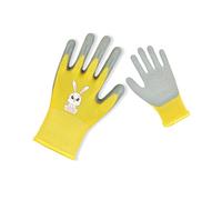 LEEQBCR 1 par de guantes de jardinería para niños, guantes amarillos de jardinería para niños, guantes de trabajo para niños y niñas de 7 a 11 años (XXS)