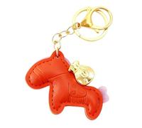 LEEQBCR 1 pieza Llavero de cuero con diseño de Caballo, bonito regalo,para Bolsos Mochilas Monederos Llaves Keychain para Regalo(Naranja)