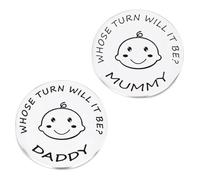 LEEQBCR 2 Piezas Moneda de Decisión para Recién Nacido, Regalo para Mamá y Papá, Regalo de Bautizo para Niña, Regalo para Bebé Que Toma una Decisión (Plateado)