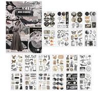 LEEQBCR 20 Sheets/117 Pieces Scrapbook Stickers Complete Kit Scrapbooking Vintage Stickers Scrapbooking Aesthetic Materials Decorative Flowers Scrapbook Bullet Journaling Accessories