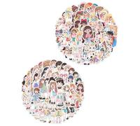 LEEQBCR 50 piezas Pegatinas reflectantes de la serie Girls Wear- pegatinas de dibujos animados para botellas de agua, equipaje, bicicleta, coche, pegatinas bonitas,para fiestas para adolescentes