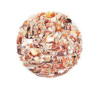 LEEQBCR 50 piezas Pegatinas reflectantes la serie Hojas de arce otoñales- Pegatinas para adultos, coche,computadora portátil, botellas agua, pegatinas para adolescentes lindas calcomanías vinilo