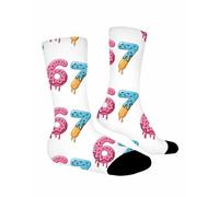 LEEQBCR 67 Socks, Divertidos Italian Brainrot Meme Calcetines Niño Niña, Calcetines Invierno Graciosos Algodon Steal a Brainrot Jumper Kids Six Seven Diseño,Funny 6 7 Socks Regalos Navidad(Blanco)