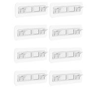 LEEQBCR 8 unidades de soportes autoadhesivos para estanterías, sin perforación, doble fila, diseño reforzado, para armarios de cocina, estanterías, armarios, tableros de cartón, 12 * 6 cm