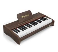 LeeQee - Teclado de piano de madera para niños de 37 teclas, juguete de música electrónico con sonido profesional, modos de aprendizaje educativo y potencia portátil, el mejor regalo educativo para
