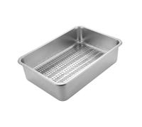 LeeQinersw 1 Pieza Caja de Arena para Gato de Acero Inoxidable con Bandeja Desmontable Toilet Rectangular Tocador para Gatos Antideslizante y Prevención de, Bandeja de Filtro 60x40x12cm