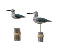 LeeQinersw 2 Figuras de Aves Marinas de Madera para Oficina, Estatuas Náuticas de Gaviota