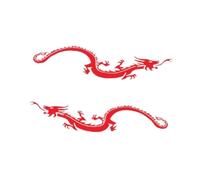 LeeQinersw 2 Piezas para Auto Pegatina de Decoración Impermeable Antirrayas Material PETG Diseño Creativo Adecuado para Coche Van Motorhome SUV Estilo D, Rojo
