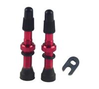 LeeQinersw 2 Piezas Válvula Presta Bicicleta Vástago Válvula Tubeless Accesorios Metálicos Portátiles Reemplazo Directo Resistente a Fugas Adecuada para, Rojo