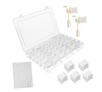 LeeQinersw 200 Piezas Bobinas para Hilos Organizador de Hilos de Bordado Caja con Compartimentos Removibles Enrollador Y Adhesivos Numerados Adecuado para Costur