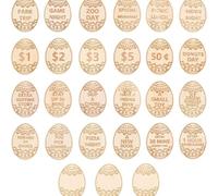 LeeQinersw 27 Piezas Conejo Huevo de Pascua Set Fichas Niños Tokens Grabados Reutilizables con Actividades y Espacios en para Personalizar Adecuado para Tareas del Hogar Juegos , Huevo
