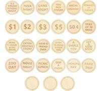 LeeQinersw 27 Piezas Conejo Huevo de Pascua Set Fichas Niños Tokens Grabados Reutilizables con Actividades y Espacios en para Personalizar Adecuado para Tareas del Hogar Juegos , Redondo