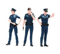 LeeQinersw 3 Figuras de policía a Escala 1:24, miniaturas de Resina, Adornos de Escritorio, Modelos de Pintados a Mano, Ideales para