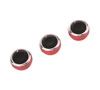 LeeQinersw 3 Piezas Perilla de Aire Acondicionado Automotriz Interruptor de Control Botón de Ajuste Plástico Y Aluminio Adecuado para Vela, Rojo