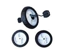LeeQinersw 3 Piezas Ruedas para Infantil Kit de Rueda Delantera Traseras Accesorio con Pedal Llanta Espuma PP Metal Antigolpes Adecuadas Par, Blanco