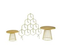 LeeQinersw 3 Piezas Torre Postres Elegante | Acabado Acabado Brillante, Expositor Repostería, Expositor Geométrico Mesa, para Bufés, Cafeterías, Reposteros, Estilo A