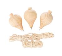 LeeQinersw 3 Trompos Clásicos de Madera Sin Pintar para, Ideales para Niños Pequeños.