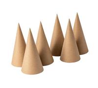 LeeQinersw 6 Piezas Cono para Manualidades Conos de Base Abierta Cono de Cartón para Bricolaje de Navidad Decoración Navideña Adecuado para Fie, 15cm