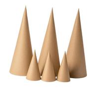 LeeQinersw 6 Piezas Cono para Manualidades Conos de Base Abierta Cono de Cartón para Bricolaje de Navidad Decoración Navideña Adecuado para Fie, 15 Cm 35 Cm