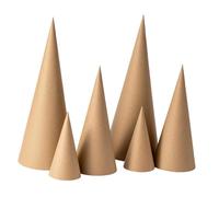 LeeQinersw 6 Piezas Cono para Manualidades Conos de Base Abierta Cono de Cartón para Bricolaje de Navidad Decoración Navideña Adecuado para Fie, 15 Cm 25 Cm 35 Cm