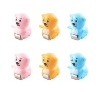LeeQinersw 6 Piezas Juguete Pista Animales Figuras Escalera Accesorios PVC Adecuado para Niños Baño Actividades Preescolares Juegos en el Hogar, 6 Piezas Oso