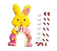 LeeQinersw 9 Piezas Golf Bunny Set Golf Club Juguetes Bolas Madera Instalación Rápida Desarrollo Habilidades Adecuado para Niños Niñas Pascua Actividades Familia, Style B, tal como se describe