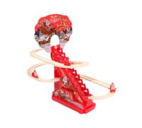 LeeQinersw 9 Piezas Santa Escalador Juguete Eléctrico Interactivo Pista con Escalera Rodante Material PP Diseño 3D con Música Adecuado para Niños Niñas Decoració, con 3 Figuras de Papá Noel