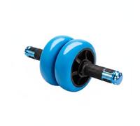 LeeQinersw Abdominal Rueda de Ejercicio Compacta Rodillo de Material de Poliuretano y PVC Rotación Estable Fortalecedor de Músculos, Azul, Azul Ruedas, Negro Mango De Goma, Mango De Goma