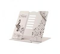 LeeQinersw Atril de Música para Mesa con Seis Niveles de Inclinación Base Reforzada Antideslizante Diseño Compacto Plegable Adecuado para Artistas Cocina Estudio y Lectura Diaria, Blanco