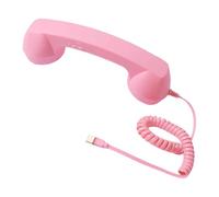 LeeQinersw Auricular de teléfono Retro, Auricular de teléfono, Receptor de teléfono Celular con Cable ergonómico y Volumen Ajustable para Llamadas y reuniones, Rosa