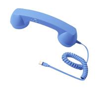 LeeQinersw Auricular de teléfono Retro, Auricular de teléfono, Receptor de teléfono Celular con Cable ergonómico y Volumen Ajustable para Llamadas y reuniones, Azul