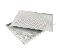 LeeQinersw Bandeja para Hornear Comercial con Superficie Perforada y Soporte Anti- Fabricación en Aluminio Anodizado para Resistencia al Uso Adecuada para Tartas, 40x30cm, Anodizado