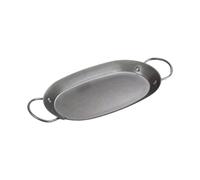 LeeQinersw Bandeja para Hornear Profunda de Acero Inoxidable con Diseño Retro Bandeja de Servicio Sartén para Pescado Platos de Asado con Doble Asa, tal como se describe, S