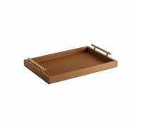 LeeQinersw Bandeja Tejida Organizadora Rectangular de Cuero Sintético con Diseño Elegante Superficie Entrelazada Adecuada para Entrada Dormitorio Tocador Mesa de, Marrón Camello Claro