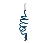 LeeQinersw Bird Spiral Rope Perch con Cuerda Natural de Algodón Facilita Escalada Perchero Columpio Divertido Y Accesorio Flexible para Jaulas Apto para Budgerig, Azul