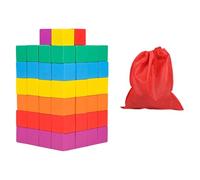 LeeQinersw Bloques Cubos Madera Coloridos Set Juego Didáctico Apilable Manualidad Madera Segura Apto para Niños Pequeños Práctica Matemática Manualidades, 3 Cm 100 Piezas
