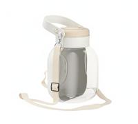 LeeQinersw Botella de Agua para Perros Botella Dispensador Taza Plegable Portátil 2 en 1 con Cuenco Integrado Material Hips Adecuada para Paseos Viajes Excursiones, Blanco Luna, 1500ml